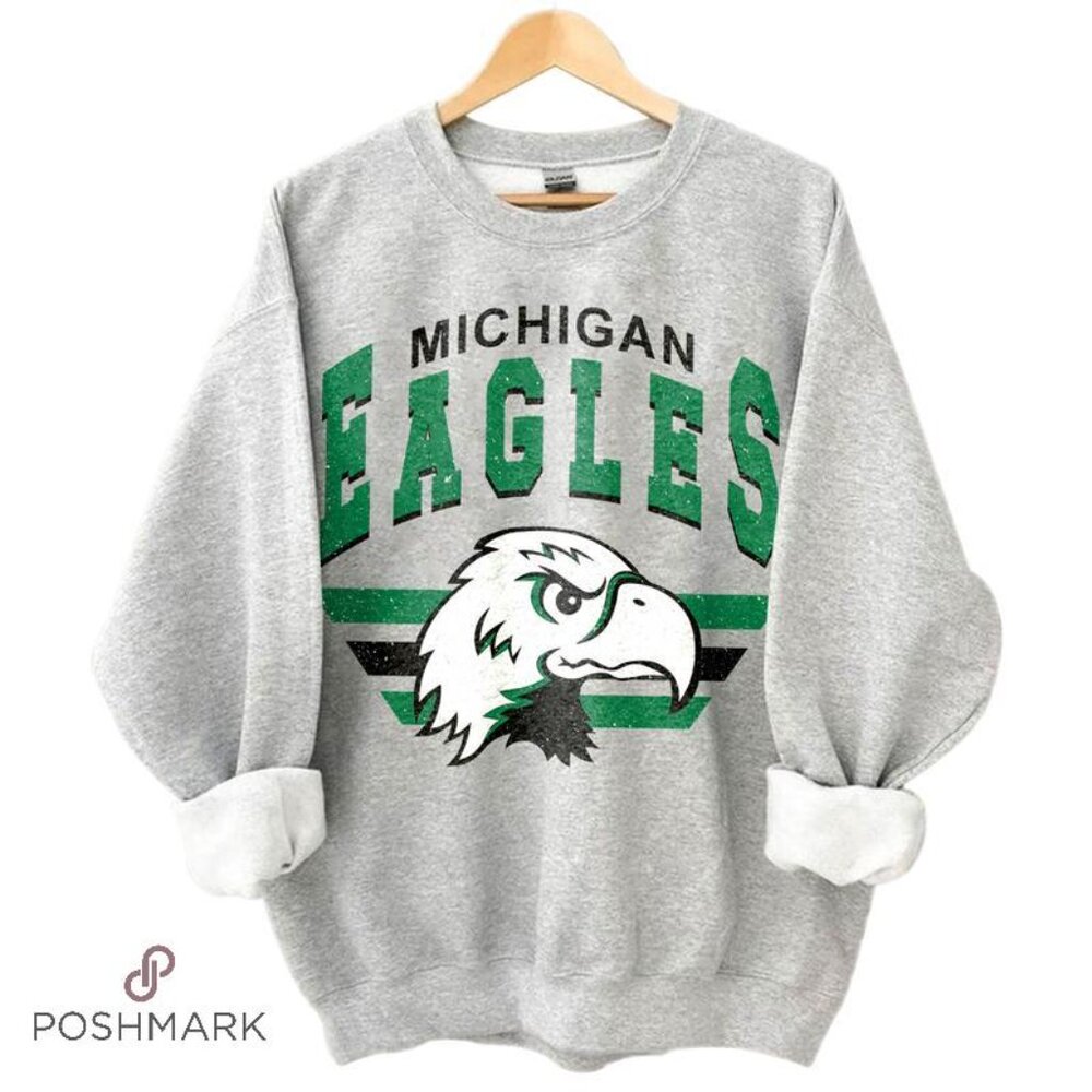 Eastern Michigan Eagles Vintage Football NCAA Sweatshirt shirt retro tee M6890
